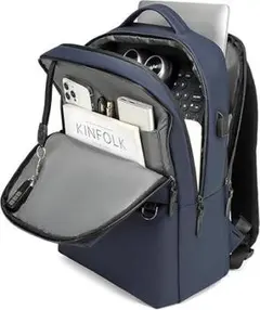 【ネイビー】リュック ビジネスリュック バックパック USB充電ポート付