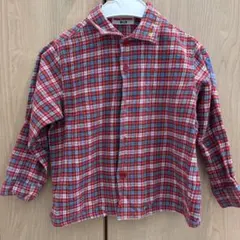 美品！ミキハウス チェック柄長袖シャツ 100cm