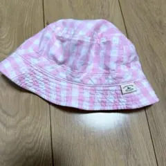 green label relaxing ベビー帽子 ピンク ギンガムチェック