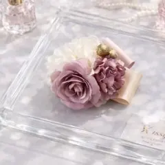 コサージュ　小さめホワイトローズ　卒園式　卒業式　入園式　入学式