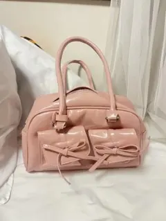 ピンク ハンドバッグ リボン付き　未使用