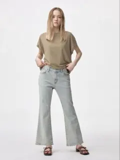 GU スリムフレアジーンズ+EC(丈短め68.0cm) 61 BLUE