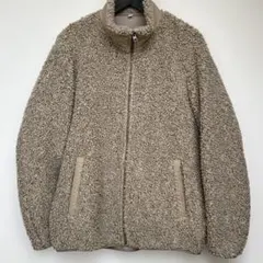UNIQLO メンズ　ベージュ ボアフリースジャケット Lサイズ
