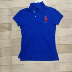 ラルフローレン青色ポロシャツ ビッグポニー S130-140