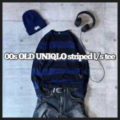 00s old uniqlo striped crew neck l/s y2k