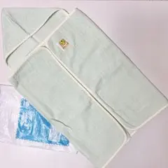 新品　フード付きベビータオル　こどもちゃれんじ　baby バスタオル　グリーン系