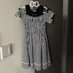 pom ponette junior ギンガムチェック ワンピース SS 肩出しのサムネイル