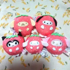 サンリオキャラクターズ フルーツきぐるみマスコット～いちご～ 全5種セット