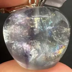 爆虹♪天然石　レインボー　フローライト　りんご