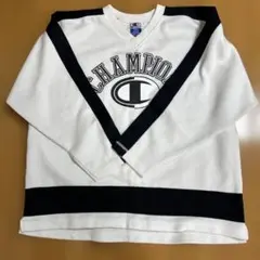 90年代 Champion メンズ スウェット ホワイト ブラック Lサイズ