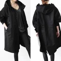 ブラックフード付きスプリングコート