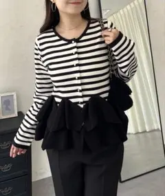 【prose verse】袖フリルニットカーディガン