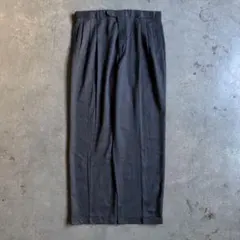 90s SLATES USA製 2タック ワイドスラックス グレー Dacron