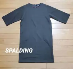 〈新品〉SPALDING　裏起毛チュニックワンピース　L　チャコールグレー