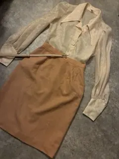 vintageサーモンピンクタイトスカートジャンティークorfeoameri