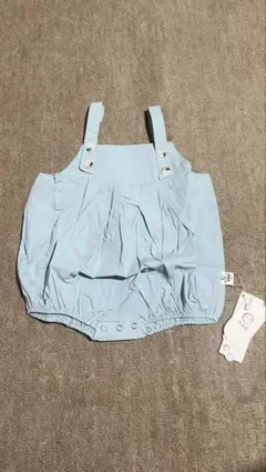 ベビー ロンパース オーバーオール サロペット 水色 90cm