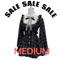 ⭐︎連休限定価格・新品未使用⭐︎長袖チェック柄ワンピ 地雷系 量産型 リボン M