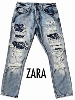 sakumei様専用★ ZARA MAN ザラ ダメージリペア クラッシュデニム