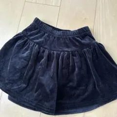 120サイズ ブラックコーデュロイスカート風ズボン