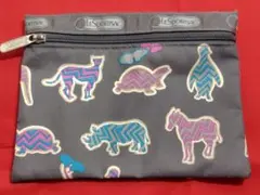 レスポートサック LeSportsac 動物柄 ポーチ グレー