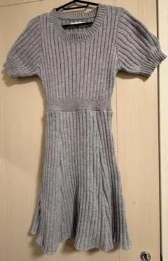 CECIL McBEE グレー 半袖ニットワンピース