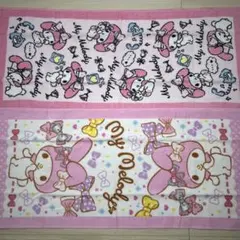 新品キャラクタータオル２枚My Melody Sanrioサンリオフェイスタオル