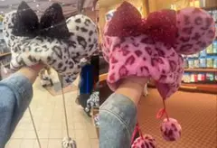 ディズニーファンキャップ　ミニー ブラウン&ピンク　ヒョウ柄　レオパード