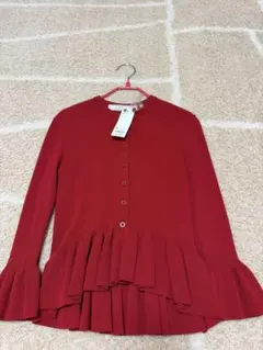 【新品タグ付き】gu rokh ペプラム　カーディガン レッド