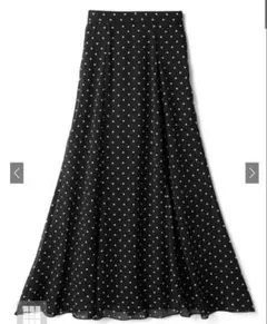 【新品未使用】グレイルドット柄シアーフレアスカート