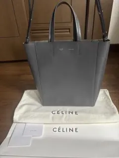 CÉLINE グレー レザー トートバッグ