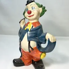 ピエロ 道化師 陶器 置物 貯金箱 カラフル アンティーク ディスプレイ