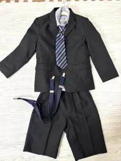 キッズフォーマルスーツ 120cm 黒 ストライプ