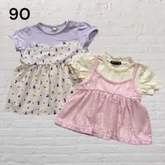 ❇︎美品❇︎SHOO LA RUE キッズ 重ね着風　半袖Tシャツ セット 90cmのサムネイル