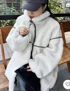 チャオパニックティピー　【リバーシブル】ボア配色パイピングブルゾン