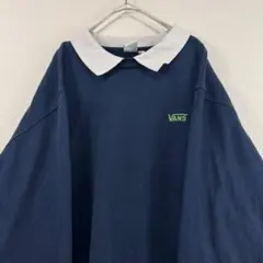 VANS ヴァンズ 襟付きトレーナー スウェット 紺 ネイビー