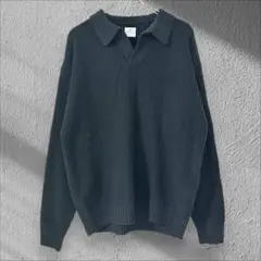 コーエン 長袖 リブ ニット スキッパーカラー セーター ゆるダボ ユニセックス