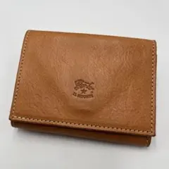 極美品 希少 イルビゾンテ 三つ折り財布 キャメル ブラウン ヌメ革