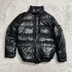 OLDユニクロ　ダウンジャケット　短丈　ブラック　光沢　y2k L