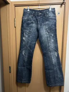 TopIsm】2WAY 裾ファスナー付き ブーツカットデニムパンツ 濃青 - メルカリ