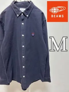 【BEAMS】ネイビー 長袖シャツ Mサイズ