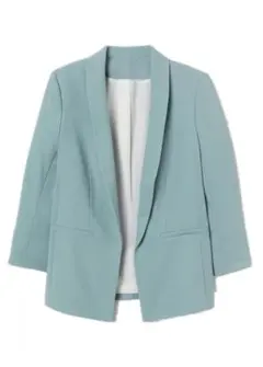 ミントグリーン ノーカラー テーラードジャケット