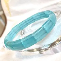 在庫整理セール。透明感あり高品質♡アイスアマゾナイト ソフトバングル ロシア産