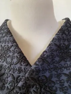 半襟 642刺繍半襟 前撮り 成人式 入学式 卒業式ネイビー 幾何学模様