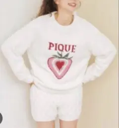 PIQUE いちごデザイン ルームウェア ジェラートピケ
