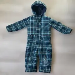 週末限定値下げ！手首まで暖かいジャンプスーツ100サイズ/グリーンチェック
