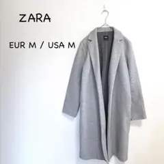 ザラ ZARA ガウンコート L ライトグレー チェスターコート ロング 春秋