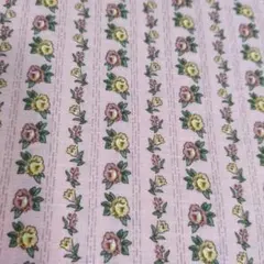 カントリー　花柄ボーダー　ピンク