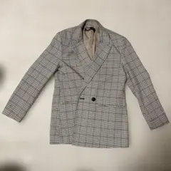 ZARA ザラ チェック柄 ダブルジャケット テーラードジャケット XS