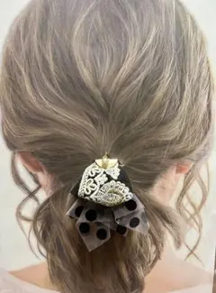 ハンドメイド　インド刺繍リボン　ヘアゴム