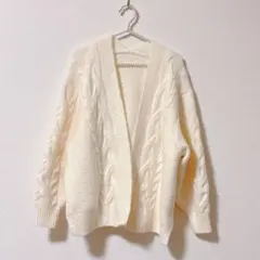 SENSE OF PLACE ケーブル編みニットカーディガン